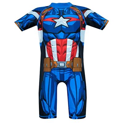 Marvel Crianças Vingadores fato de banho capitão América Rash Guard multicolorido 2-3 anos Marvel Crianças Vingadores fato de banho capitão América Rash Guard multicolorido 2-3 anos