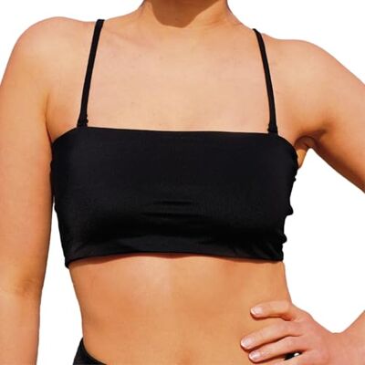 MYLILY Biquíni Top Bandeau Bandeau fato de banho para mulher, alças removíveis e sem alças, top de biquíni preto (L) MYLILY Biquíni Top Bandeau Bandeau fato de banho para mulher, alças removíveis e sem alças, top de biquíni preto (L)