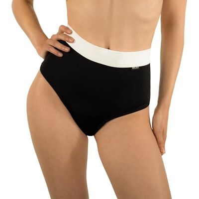 MYLILY Biquíni menstrual mulher de banho biquíni menstrual cintura alta cuecas menstruais biquíni de alta cintura biquíni moderno mulher banho fluxo abundante preto e branco, Preto, S MYLILY Biquíni menstrual mulher de banho biquíni menstrual cintura alta cuecas menstruais biquíni de alta cintura biquíni moderno mulher banho fluxo abundante preto e branco, Preto, S