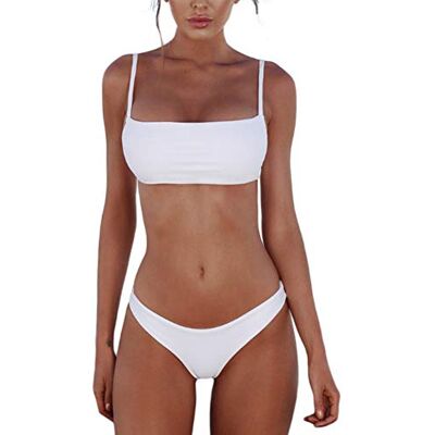 meioro Conjuntos de biquíni para mulher push up biquíni fato de banho de tanga de cintura baixa fatos de banho adequado viagens praia a natação, Branco meioro Conjuntos de biquíni para mulher push up biquíni fato de banho de tanga de cintura baixa fatos de banho adequado viagens praia a natação, Branco