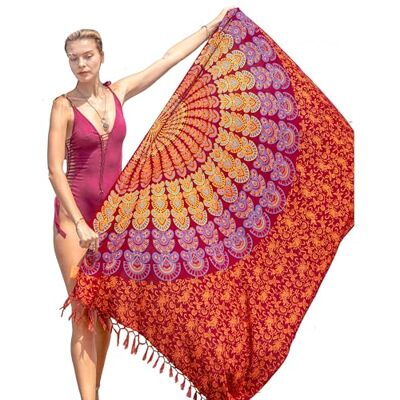 ART Pareo de praia para mulher boho biquíni cover up capa envolvente saia sarongue xaile vestido piscina férias de fato de banho tapeçaria boémia pendurar na parede 180 x 115 cm ART Pareo de praia para mulher boho biquíni cover up capa envolvente saia sarongue xaile vestido piscina férias de fato de banho tapeçaria boémia pendurar na parede 180 x 115 cm