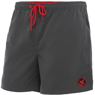 Ladeheid Fato de banho masculino de natação de secagem rápida com forro interior de malha, calções desportivos com bolsos, cintura elástica e cordão LA40-128, Grafite, M Ladeheid Fato de banho masculino de natação de secagem rápida com forro interior de malha, calções desportivos com bolsos, cintura elástica e cordão LA40-128, Grafite, M