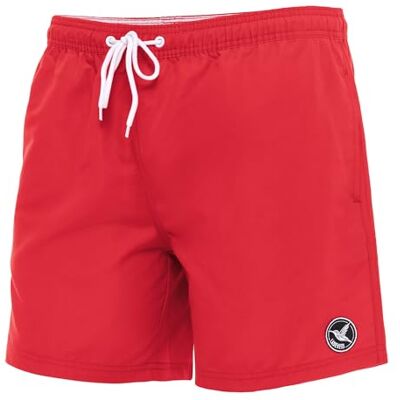 Ladeheid Fato de banho masculino de natação de secagem rápida com forro interior de malha, calções desportivos com bolsos, cintura elástica e cordão LA40-128, Vermelho, 5XL Ladeheid Fato de banho masculino de natação de secagem rápida com forro interior de malha, calções desportivos com bolsos, cintura elástica e cordão LA40-128, Vermelho, 5XL
