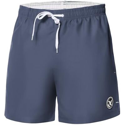 Ladeheid Fato de Banho para Homem, Short Esportivo de Banho com Forro Interno de Malha, Secagem Rápida, Cintura com Cordão e Bolsos, Confortável para Praia, Piscina ou Ginásio LA40-198, Jeans escuro Ladeheid Fato de Banho para Homem, Short Esportivo de Banho com Forro Interno de Malha, Secagem Rápida, Cintura com Cordão e Bolsos, Confortável para Praia, Piscina ou Ginásio LA40-198, Jeans escuro
