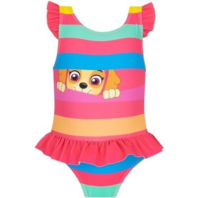 Paw Patrol Calções de banho padrão canela, fato de banho de natação para menina Skye fato de banho de uma peça Paw Patrol Calções de banho padrão canela, fato de banho de natação para menina Skye fato de banho de uma peça
