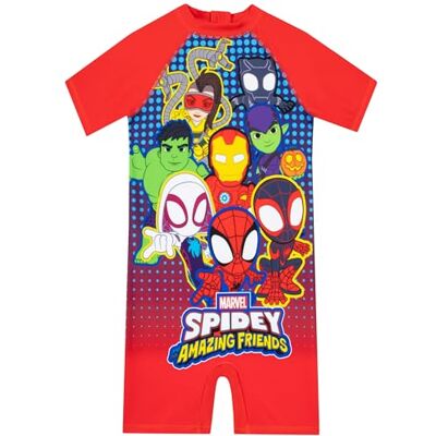 Marvel Fato de banho para crianças, fato de banho de natação para crianças, homem-aranha, natação para crianças de Spidey e seus amigos Marvel Fato de banho para crianças, fato de banho de natação para crianças, homem-aranha, natação para crianças de Spidey e seus amigos
