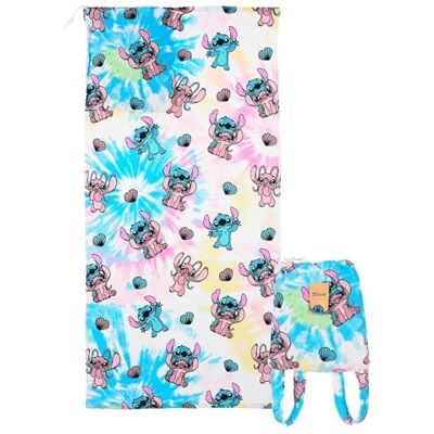 Disney Stitch e anjo toalha para meninas, toalha de praia, toalha de banho transforma-se em mochila, toalha de natação infantil Disney Stitch e anjo toalha para meninas, toalha de praia, toalha de banho transforma-se em mochila, toalha de natação infantil