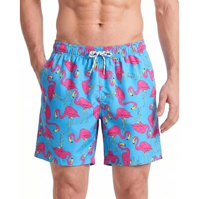 maamgic 2 em 1 fato de banho com forro de compressão com fecho de correr homem calções de banho calções de praia fato de banho para natação secagem rápida para férias, Flamingo rosa azul maamgic 2 em 1 fato de banho com forro de compressão com fecho de correr homem calções de banho calções de praia fato de banho para natação secagem rápida para férias, Flamingo rosa azul