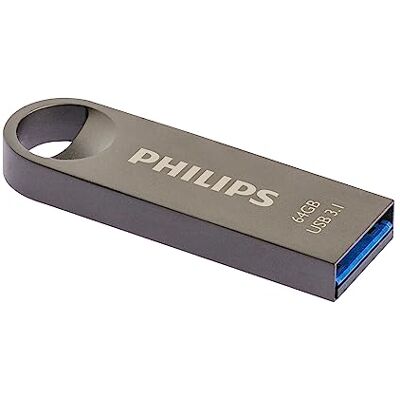 Philips USB Flash Drive Moon Edition 64GB, USB3.1, alumínio Philips USB Flash Drive Moon Edition 64GB, USB3.1, alumínio