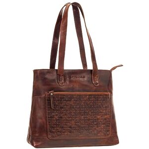 STILORD '' Elegante mala Shopper mulher grande pele mala de mão trançada vintage de couro genuíno, Porto Castanho, L, Malas de ombro STILORD '' Elegante mala Shopper mulher grande pele mala de mão trançada vintage de couro genuíno, Porto Castanho, L, Malas de ombro