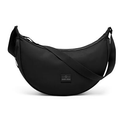 Johnny Urban Bolsa de tiracolo mulher homens preto Ally Large Half Moon Bag bolsa de cintura de meia lua mala grande redonda com alça ajustável repelente de água Johnny Urban Bolsa de tiracolo mulher homens preto Ally Large Half Moon Bag bolsa de cintura de meia lua mala grande redonda com alça ajustável repelente de água