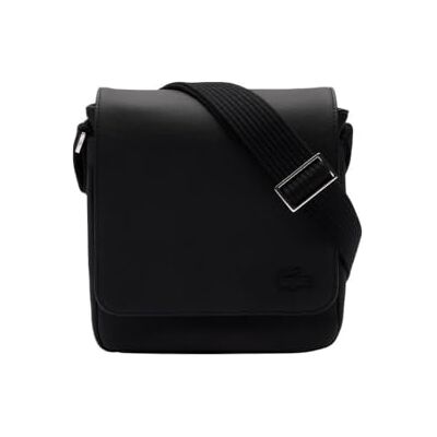 Lacoste Classic Flap Crossover Crossbody Bag, mala de ombro, branca e preta, tamanho único Lacoste Classic Flap Crossover Crossbody Bag, mala de ombro, branca e preta, tamanho único