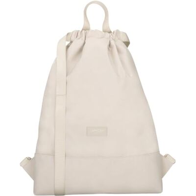 LARKSON Mala de desporto para homem e mulher bege Nº 7 bolsa infantil com cordão mochila pequena de tecido para ginásio material reciclado LARKSON Mala de desporto para homem e mulher bege Nº 7 bolsa infantil com cordão mochila pequena de tecido para ginásio material reciclado