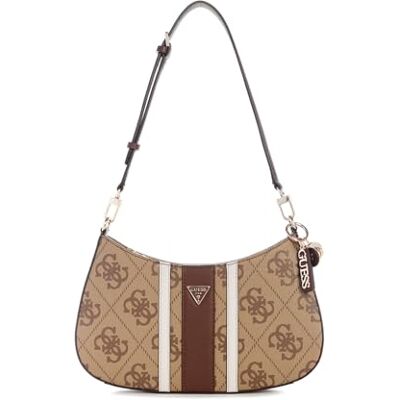 GUESS Bolsa de ombro Noelle II Top Zip Shoulder Bag Latte Logo/castanho claro GUESS Bolsa de ombro Noelle II Top Zip Shoulder Bag Latte Logo/castanho claro