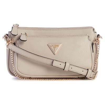 GUESS Noelle Double Pouch Crossbody Taupe GUESS Noelle Double Pouch Crossbody Taupe