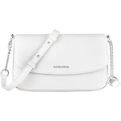 David Jones Bolsa Tiracolo Mulher Bolsa de Mão Ombro Pequena com Corrente Mensageiro Cruzado PU Couro Bolsa Crossbody Embrague Carteira Cartão Telefone Noite Compras Cidade Moda, Branco David Jones Bolsa Tiracolo Mulher Bolsa de Mão Ombro Pequena com Corrente Mensageiro Cruzado PU Couro Bolsa Crossbody Embrague Carteira Cartão Telefone Noite Compras Cidade Moda, Branco