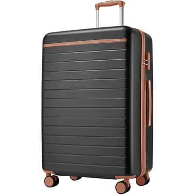 Kono Mala grande 76,5 cm, malas de viagem grandes 23 quilos de composto ABS PC, bagagem de mão com 4 rodas, cinzento Kono Mala grande 76,5 cm, malas de viagem grandes 23 quilos de composto ABS PC, bagagem de mão com 4 rodas, cinzento