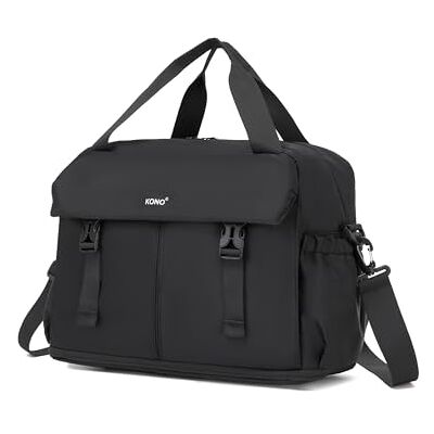 Kono Saco de viagem 40 x 30 x 20 cm para Ryanair, bagagem de mão expansível 24 33,6 l, com compartimento para sapatos e roupa molhada, bolsa de ginásio e bolso de fim de semana, Preto, clássico Kono Saco de viagem 40 x 30 x 20 cm para Ryanair, bagagem de mão expansível 24 33,6 l, com compartimento para sapatos e roupa molhada, bolsa de ginásio e bolso de fim de semana, Preto, clássico