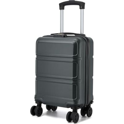 Kono Mala de cabine 40 x 30 x 20 cm com rodas desmontáveis, ABS PC para bagagem de mão, compatível com a Ryanair, Vueling e Iberia Express (cinzento) Kono Mala de cabine 40 x 30 x 20 cm com rodas desmontáveis, ABS PC para bagagem de mão, compatível com a Ryanair, Vueling e Iberia Express (cinzento)