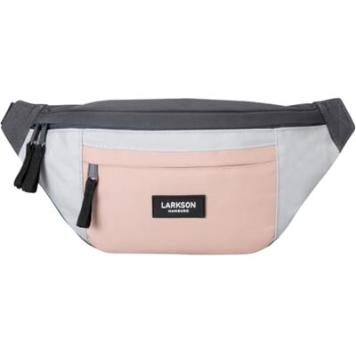 LARKSON Bolsa de cintura para mulher e homem Ole mala de tiracolo para festivais, viagens e desportos pequena bolsa de cintura repelente de água, Rosa Cinzento, Tamanho único LARKSON Bolsa de cintura para mulher e homem Ole mala de tiracolo para festivais, viagens e desportos pequena bolsa de cintura repelente de água, Rosa Cinzento, Tamanho único
