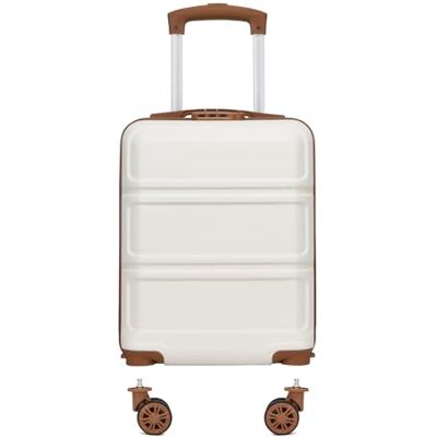 Kono Mala de cabine, mala média, malas de viagem grandes 23 kg, bagagem de mão e faturada para viagens e negócios, Creme claro Kono Mala de cabine, mala média, malas de viagem grandes 23 kg, bagagem de mão e faturada para viagens e negócios, Creme claro