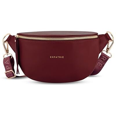 Expatrié Bolsa de cintura mulher Alice Small bolsa canguru de couro vegan para festivais, viagens e todos os dias bolsa de cintura elegante repelente de água, Borgonha, Malas de ombro Expatrié Bolsa de cintura mulher Alice Small bolsa canguru de couro vegan para festivais, viagens e todos os dias bolsa de cintura elegante repelente de água, Borgonha, Malas de ombro