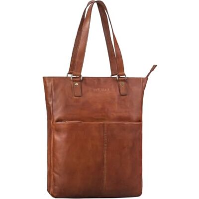 STILORD " Mala de tiracolo mulher elegante Tote Bag com compartimento para tablet, design vintage para mulheres com estilo Cor: brandy conhaque STILORD " Mala de tiracolo mulher elegante Tote Bag com compartimento para tablet, design vintage para mulheres com estilo Cor: brandy conhaque