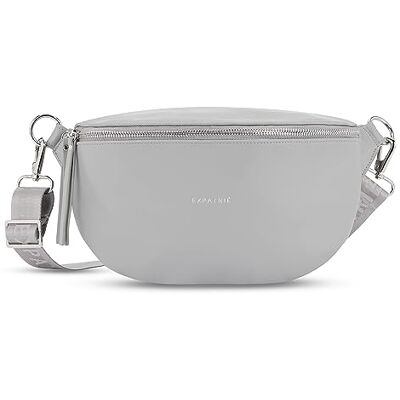Expatrié Bolsa de cintura mulher Alice Medium bolsa canguru de couro vegan para festivais, viagens e todos os dias bolsa de cintura elegante repelente de água, cinzento, Tamanho único Expatrié Bolsa de cintura mulher Alice Medium bolsa canguru de couro vegan para festivais, viagens e todos os dias bolsa de cintura elegante repelente de água, cinzento, Tamanho único