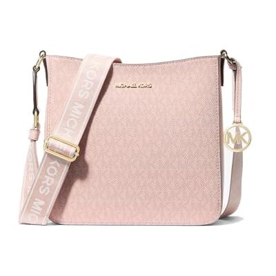Michael Kors Mala de ombro para mulher Jet Set Travel pequena bolsa mensageiro com logótipo (rosa pó) Michael Kors Mala de ombro para mulher Jet Set Travel pequena bolsa mensageiro com logótipo (rosa pó)