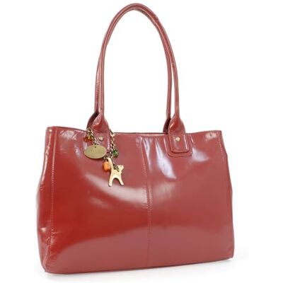 Catwalk Collection Handbags Bolsa Tote Grande de Pele Autêntica Bolsa de Ombro para Mulher Bolsa de Mão Tamanho A4 para Trabalho , Vermelho, L Catwalk Collection Handbags Bolsa Tote Grande de Pele Autêntica Bolsa de Ombro para Mulher Bolsa de Mão Tamanho A4 para Trabalho , Vermelho, L