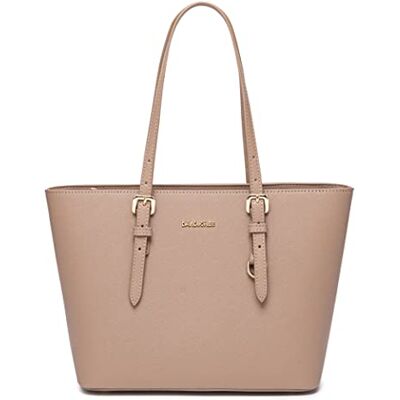 David Jones Mala de ombro para mulher Mala de mão para compras em pele PU com alça longa Tote de compras com capacidade média Elegante mala para a cidade, ROSA, Tamanho único, Elegante David Jones Mala de ombro para mulher Mala de mão para compras em pele PU com alça longa Tote de compras com capacidade média Elegante mala para a cidade, ROSA, Tamanho único, Elegante