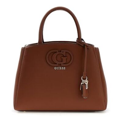 GUESS Bolsa de ombro Isola 3 Compartment Satchel Cognac castanho GUESS Bolsa de ombro Isola 3 Compartment Satchel Cognac castanho