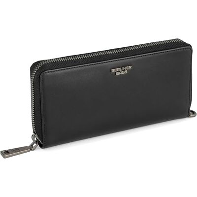 Berliner Bags Carteira grande de pele autêntica para mulher com proteção RFID e inclui caixa de presente, Minimalista Berliner Bags Carteira grande de pele autêntica para mulher com proteção RFID e inclui caixa de presente, Minimalista