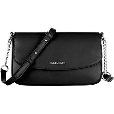 David Jones Bolsa Tiracolo Mulher Bolsa de Mão Ombro Pequena com Corrente Mensageiro Cruzado PU Couro Bolsa Crossbody Embrague Carteira Telefone Compras Noite Cidade Moda, Preto, Tamanho David Jones Bolsa Tiracolo Mulher Bolsa de Mão Ombro Pequena com Corrente Mensageiro Cruzado PU Couro Bolsa Crossbody Embrague Carteira Telefone Compras Noite Cidade Moda, Preto, Tamanho