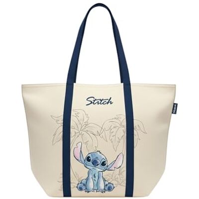 Disney Stitch Mala de praia, mala de viagem, bolsa de compras, design de algodão, mala de ombro, presente para mulher e adolescentes Disney Stitch Mala de praia, mala de viagem, bolsa de compras, design de algodão, mala de ombro, presente para mulher e adolescentes