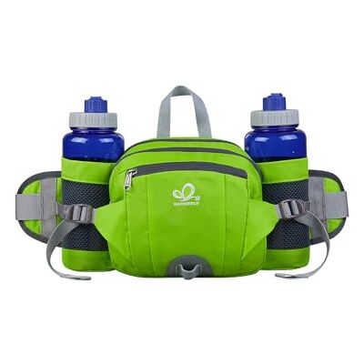 Waterfly Bolsa de Cintura Esportiva Impermeável Multifuncional com Porta-garrafas para Correr, Caminhadas, Ciclismo para Homem e Mulher, Verde claro Waterfly Bolsa de Cintura Esportiva Impermeável Multifuncional com Porta-garrafas para Correr, Caminhadas, Ciclismo para Homem e Mulher, Verde claro