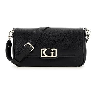 GUESS Circe Flap Shoulder Bag Black, Preto, Tamanho único GUESS Circe Flap Shoulder Bag Black, Preto, Tamanho único