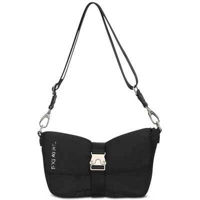 Expatrié Bolsa de tiracolo para mulher preta Bobby mala de mão acolchoada de nylon mala pequena com fivela e fecho de correr mala de pelúcia de tecido Crossbody Puffer Bag repelente de água Expatrié Bolsa de tiracolo para mulher preta Bobby mala de mão acolchoada de nylon mala pequena com fivela e fecho de correr mala de pelúcia de tecido Crossbody Puffer Bag repelente de água