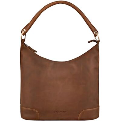 STILORD Mala de ombro mulher couro vintage hobo de mão casual tiracolo de pele autêntica cor: Mocca castanho escuro, Mocca castanho escuro, L STILORD Mala de ombro mulher couro vintage hobo de mão casual tiracolo de pele autêntica cor: Mocca castanho escuro, Mocca castanho escuro, L
