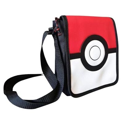 Pokémon Mala para crianças, bolsa de ombro design clássico Pokeball, bolsa ajustável, presente crianças e adolescentes Pokémon Mala para crianças, bolsa de ombro design clássico Pokeball, bolsa ajustável, presente crianças e adolescentes