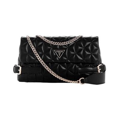 GUESS Bolsa de ombro bolsa de ombro Paisleigh Convertible Xbody Flap Bag Black preto GUESS Bolsa de ombro bolsa de ombro Paisleigh Convertible Xbody Flap Bag Black preto
