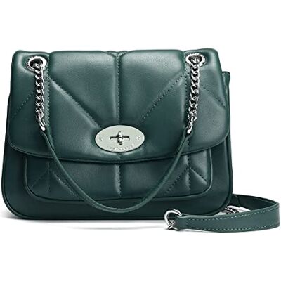 David Jones Bolsa Tiracolo Acolchoada para Mulher Bolsa de Ombro Cruzada com Corrente Pele Sintética Bolsa de Mão em Couro PU Tamanho Médio Bolsa Elegante com Torniquete Moda Clutch Embrague David Jones Bolsa Tiracolo Acolchoada para Mulher Bolsa de Ombro Cruzada com Corrente Pele Sintética Bolsa de Mão em Couro PU Tamanho Médio Bolsa Elegante com Torniquete Moda Clutch Embrague