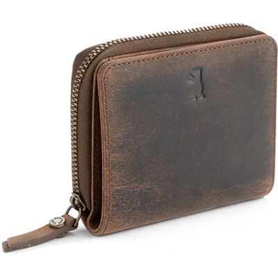 Berliner Bags Sara carteira pequena de pele autêntica para mulher com proteção RFID e inclui caixa de presente, Terra, Tamanho único, Vintage Berliner Bags Sara carteira pequena de pele autêntica para mulher com proteção RFID e inclui caixa de presente, Terra, Tamanho único, Vintage