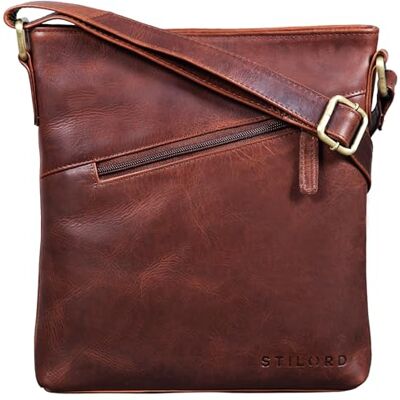 STILORD Mala de tiracolo de pele mulher pequena mala de mão vintage para iPad 10.1 tablet mala diária para cidade lazer couro autêntico Cor: preto, Porto Castanho, Mala de ombro STILORD Mala de tiracolo de pele mulher pequena mala de mão vintage para iPad 10.1 tablet mala diária para cidade lazer couro autêntico Cor: preto, Porto Castanho, Mala de ombro