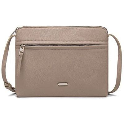 David Jones Mala de tiracolo mulher mala de ombro pequena pele sintética mala de mão carteira plana mala cidade elegante 2 compartimentos mala de telemóvel compras viagens, Marrom, Tamanho David Jones Mala de tiracolo mulher mala de ombro pequena pele sintética mala de mão carteira plana mala cidade elegante 2 compartimentos mala de telemóvel compras viagens, Marrom, Tamanho