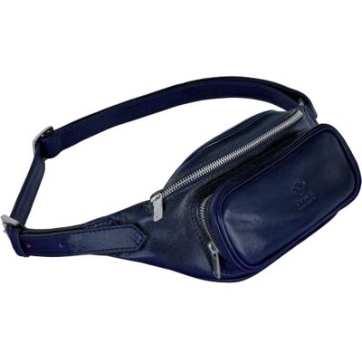 Time Resistance Bolsa de cintura de couro artesanal em Itália bolsa para barriga bolsa de peito para mulheres e homens , azul, Tamanho único Time Resistance Bolsa de cintura de couro artesanal em Itália bolsa para barriga bolsa de peito para mulheres e homens , azul, Tamanho único