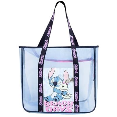 Disney Stitch Mala de praia, mala de viagem, mala de compras, mala de ombro transparente, presente para mulher e adolescentes Disney Stitch Mala de praia, mala de viagem, mala de compras, mala de ombro transparente, presente para mulher e adolescentes
