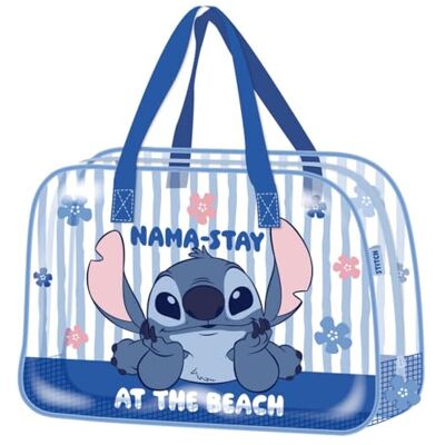 Disney Stitch Mala de praia, mala de viagem, bolsa grande de compras, design transparente, mala de ombro, presente para mulher e adolescentes Disney Stitch Mala de praia, mala de viagem, bolsa grande de compras, design transparente, mala de ombro, presente para mulher e adolescentes