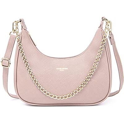 David Jones Mala de tiracolo mulher bolsa de couro PU rígida malas de mão Embague noite elegante Clutch Messenger Crossbody Bag Hobo, ROSA, Tamanho único, Elegante David Jones Mala de tiracolo mulher bolsa de couro PU rígida malas de mão Embague noite elegante Clutch Messenger Crossbody Bag Hobo, ROSA, Tamanho único, Elegante