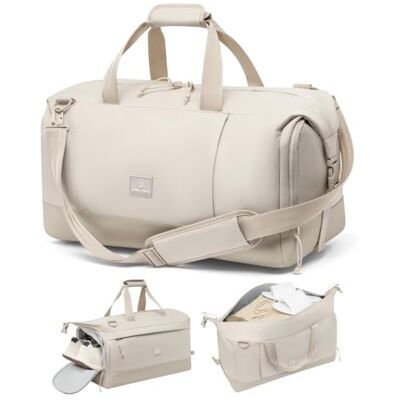 Johnny Urban Bolsa de viagem homem mulher bege Milan bolsa de desporto com compartimento para sapatos ginásio Duffel Bag para ginásio, desporto, piscina 35 L correia ajustável repelente de água Johnny Urban Bolsa de viagem homem mulher bege Milan bolsa de desporto com compartimento para sapatos ginásio Duffel Bag para ginásio, desporto, piscina 35 L correia ajustável repelente de água